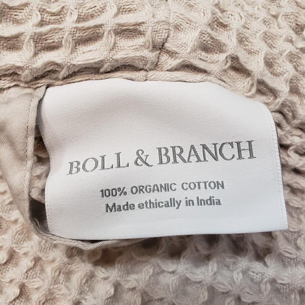 Boll & Branch Robe Womens Tan Open Front Belted Half Sleeve - Picture 3 of 11